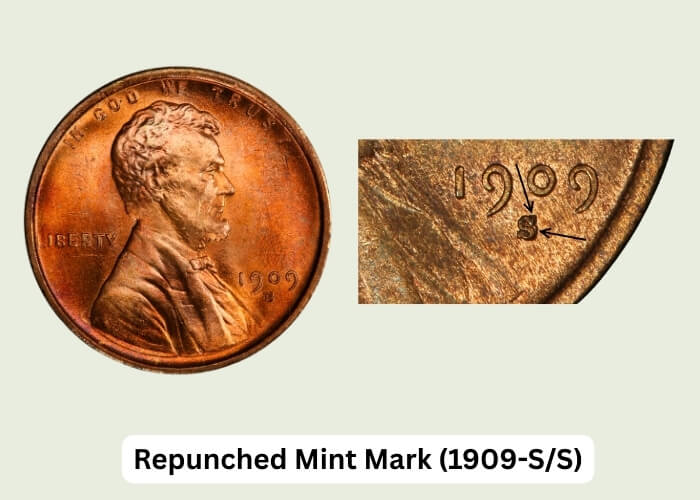 1909 Wheat Penny Value: Complete Worth Guide & Rare Varieties 5 1909 Wheat Penny Repunched Mint Mark (1909-SS)
