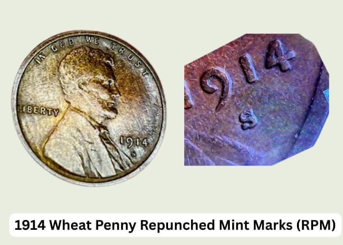 1914 Wheat Penny Value: Worth Guide for All Mint Marks 8 1914 Wheat Penny Repunched Mint Marks (RPM)