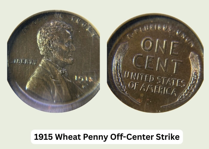 1915 Wheat Penny Value: Collector's Price Guide & Rarities 4 1915 Wheat Penny Off-Center Strike