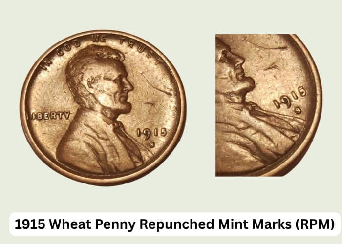 1915 Wheat Penny Value: Collector's Price Guide & Rarities 6 1915 Wheat Penny Repunched Mint Marks (RPM)