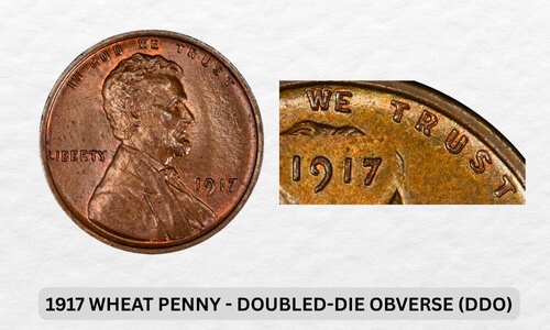 1917 Wheat Penny Value: Worth Guide & Investment Potential 4 1917 Wheat Penny - Doubled-Die Obverse (DDO)