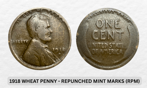 1918 Wheat Penny Value: Complete Worth Guide & Price Factors 7 1918 Wheat Penny - Repunched Mint Marks (RPM)
