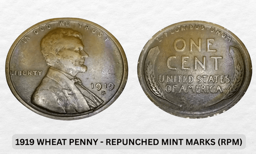 1919 Wheat Penny Value: Expert Price Guide & Rarities 8 1919 Wheat Penny - Repunched Mint Marks (RPM)