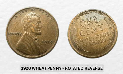 1920 Wheat Penny Value: Worth Chart, Rarities & Mint Marks 4 1920 Wheat Penny - Rotated Reverse
