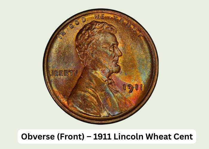 1911 Wheat Penny Value Guide: Rarity, Worth & Key Dates 2 Obverse (Front) – 1911 Lincoln Wheat Cent
