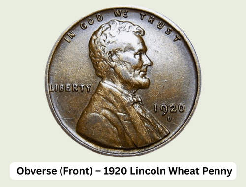 1920 Wheat Penny Value: Worth Chart, Rarities & Mint Marks 2 Obverse (Front) – 1920 Lincoln Wheat Penny