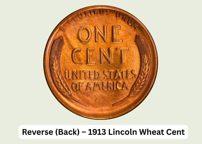 1913 Wheat Penny Value: Worth Analysis & Price Chart 3 Reverse (Back) – 1913 Lincoln Wheat Cent